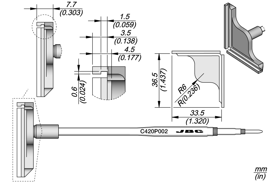 C420P002 - RF Shiel Removal Cartridge 36.5 x 33.5 mm